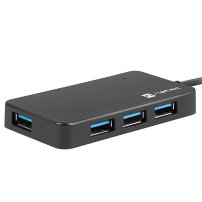 Hub USB-C 3.0 de 4 puertos negro + adaptador USB-A Natec Silkworm NHU-1343