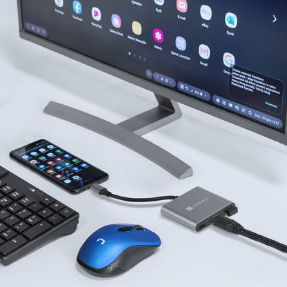 Adaptador multipuerto 3 en 1 USB-C a USB 3.0, HDMI 4K, USB-C PD Natec Fowler Mini NMP-1607