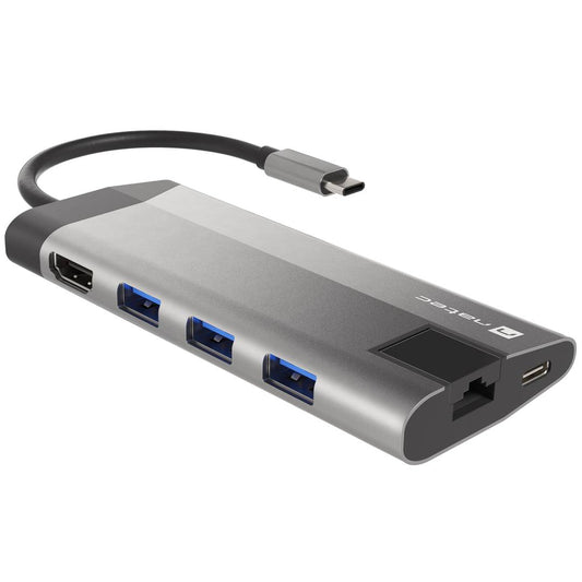 Adaptador multipuerto USB-C 8 en 1 hub 3 puertos USB 3.0, HDMI 4K, USB-C PD, RJ45, SD, micro SD Natec Fowler Plus NMP-1690