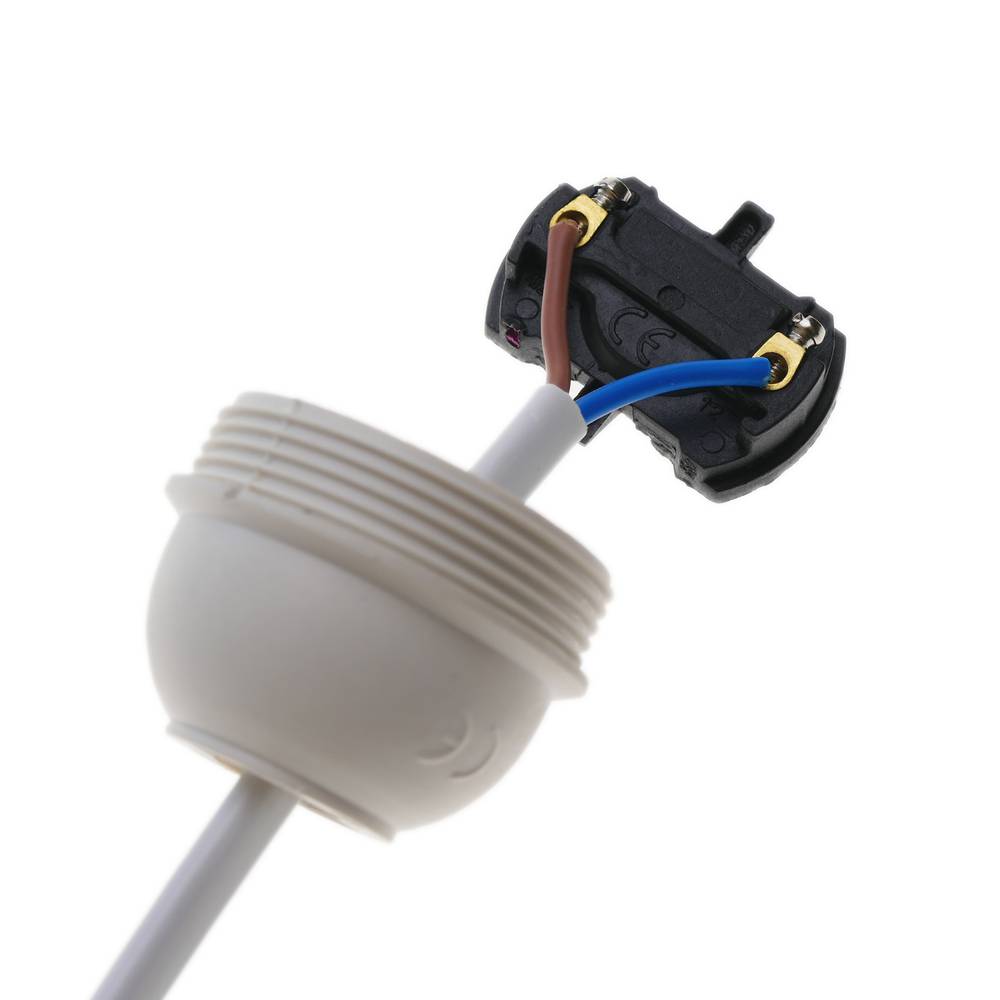 Cable alimentación con interruptor conector bipolar a bornes blanco 1,5m