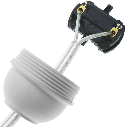 Cable alimentación con interruptor conector bipolar a bornes transparente 2m