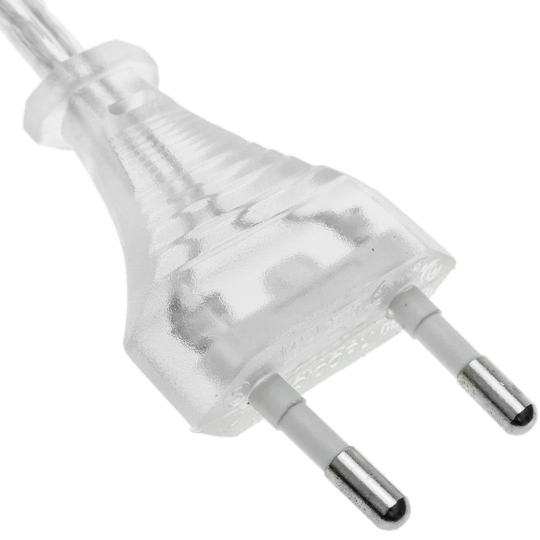 Cable alimentación con interruptor conector bipolar a bornes transparente 2m