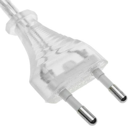 Cable alimentación con interruptor conector bipolar a bornes transparente 2m