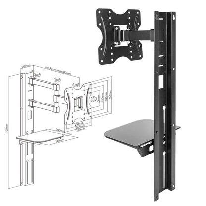 Soporte de pared para pantalla TV de 23' a 42' compatible VESA-100/200 con bandeja
