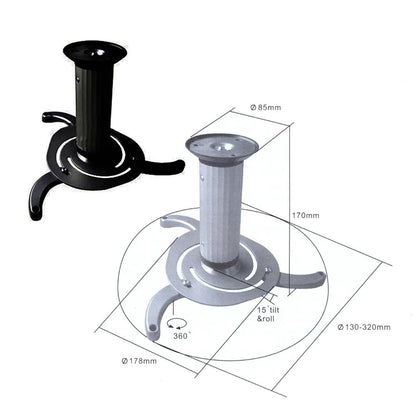 Soporte de techo para proyector de mástil redondo de 17 y 24 cm