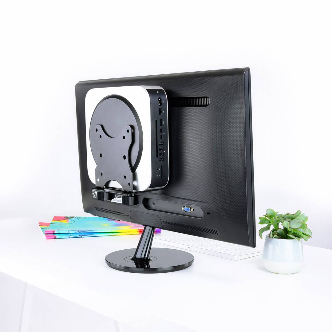 Soporte mini PC sobremesa para fijación a mástil VESA 50x50 75x75 100x100