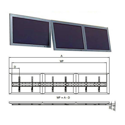 Soporte TV videowall vertical a TV de 47cm