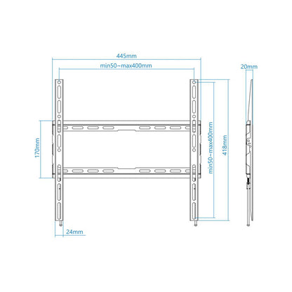 Soporte de pared para pantalla de 32' a 70' 45 Kg VESA hasta 400x400 mm