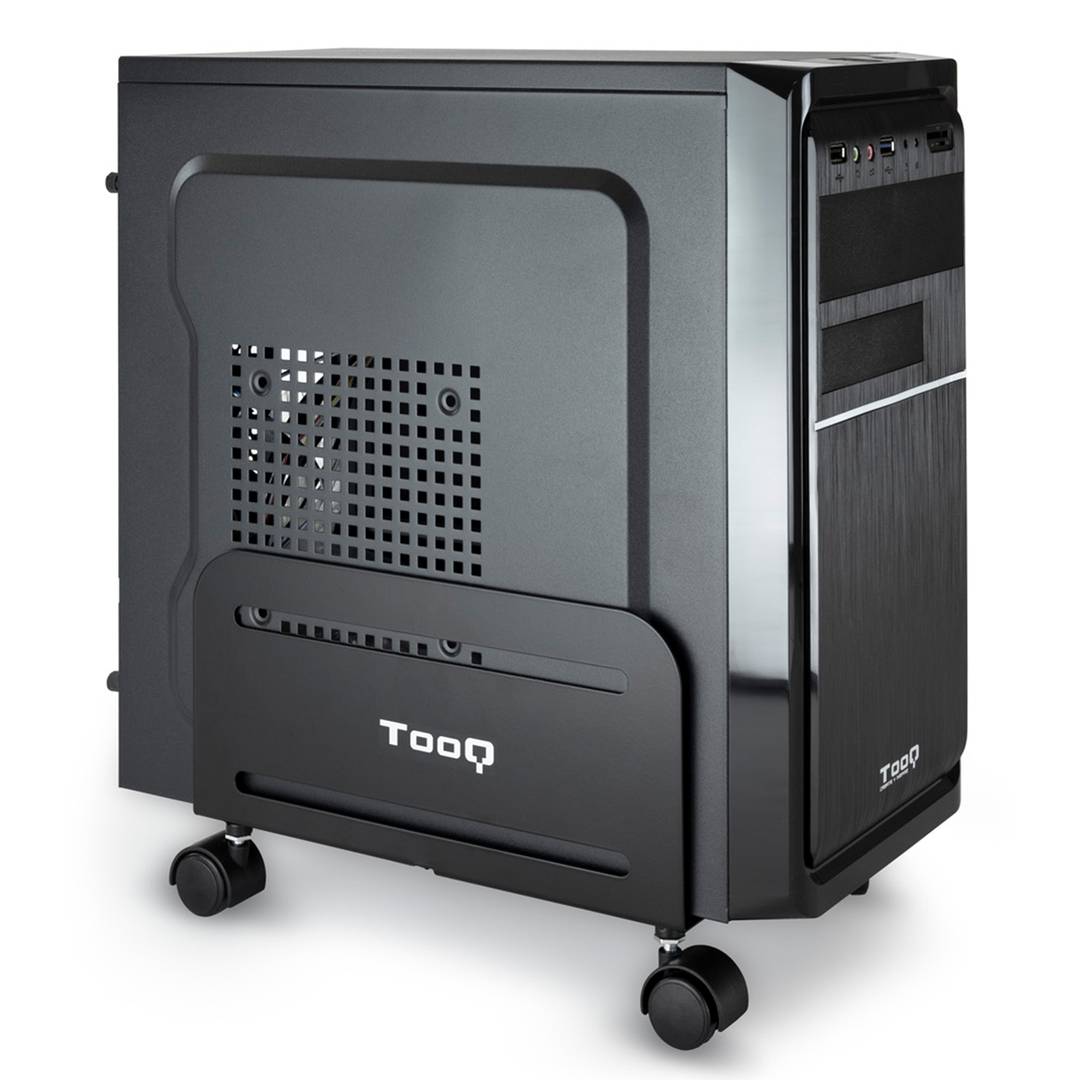 Soporte metàlico TooQ con ruedas para CPU color negro