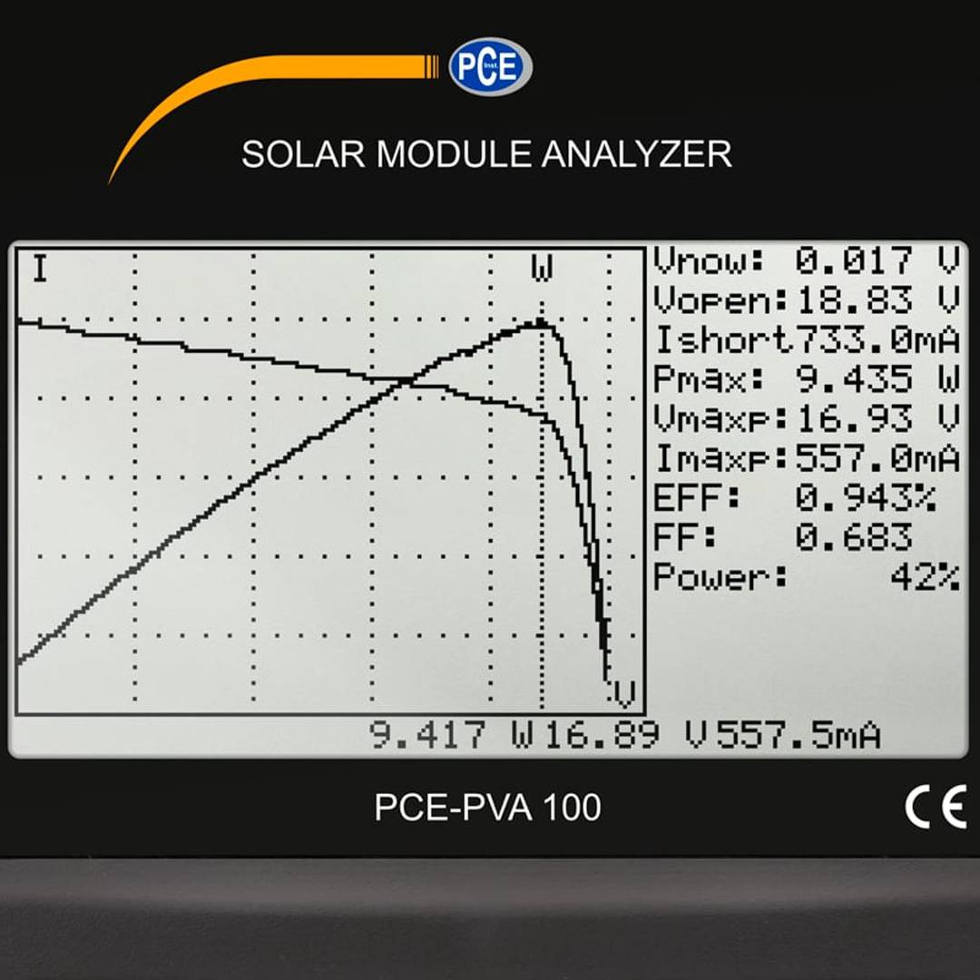 Medidor fotovoltaico PCE-PVA 100