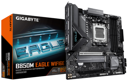 GIGABYTE B850M EAGLE WIFI6E Placa Base - Procesadores AMD Ryzen Serie 9000, VRM digital de 8+2+2 fases, hasta 8200MHz DDR5 (OC), 1xPCIe 5.0 + 1xPCIe 4.0 M.2, Wi-Fi 6E, LAN 2.5GbE, USB 3.2 Gen 2