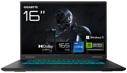 GIGABYTE GAMING A16 CWH Portatil Gaming - 16,0“, 165Hz WUXGA, Intel Core i7-13620H, NVIDIA RTX 5070, 32GB DDR5 5200MHz, 1TB Gen4 SSD, Win 11 Home, Garantia de 2 anos, Dolby Atmos, GAMING A16 CWHI3ES864SH