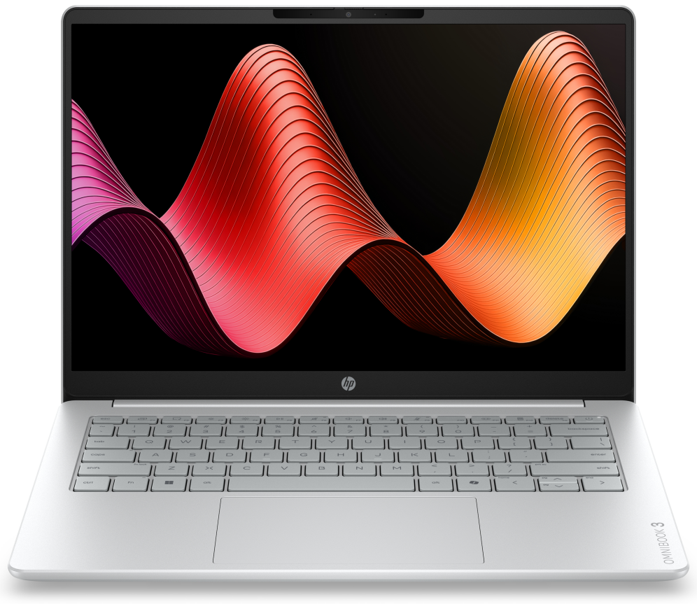 HP OmniBook 3 Laptop AI 14-ht0017nsx Intel Core Ultra 5 225U Portatil 35,6 cm (14'') 2K 8 GB DDR5-SDRAM 256 GB SSD Wi-Fi 6 (802.11ax) FreeDOS AI PC Gris, Plata