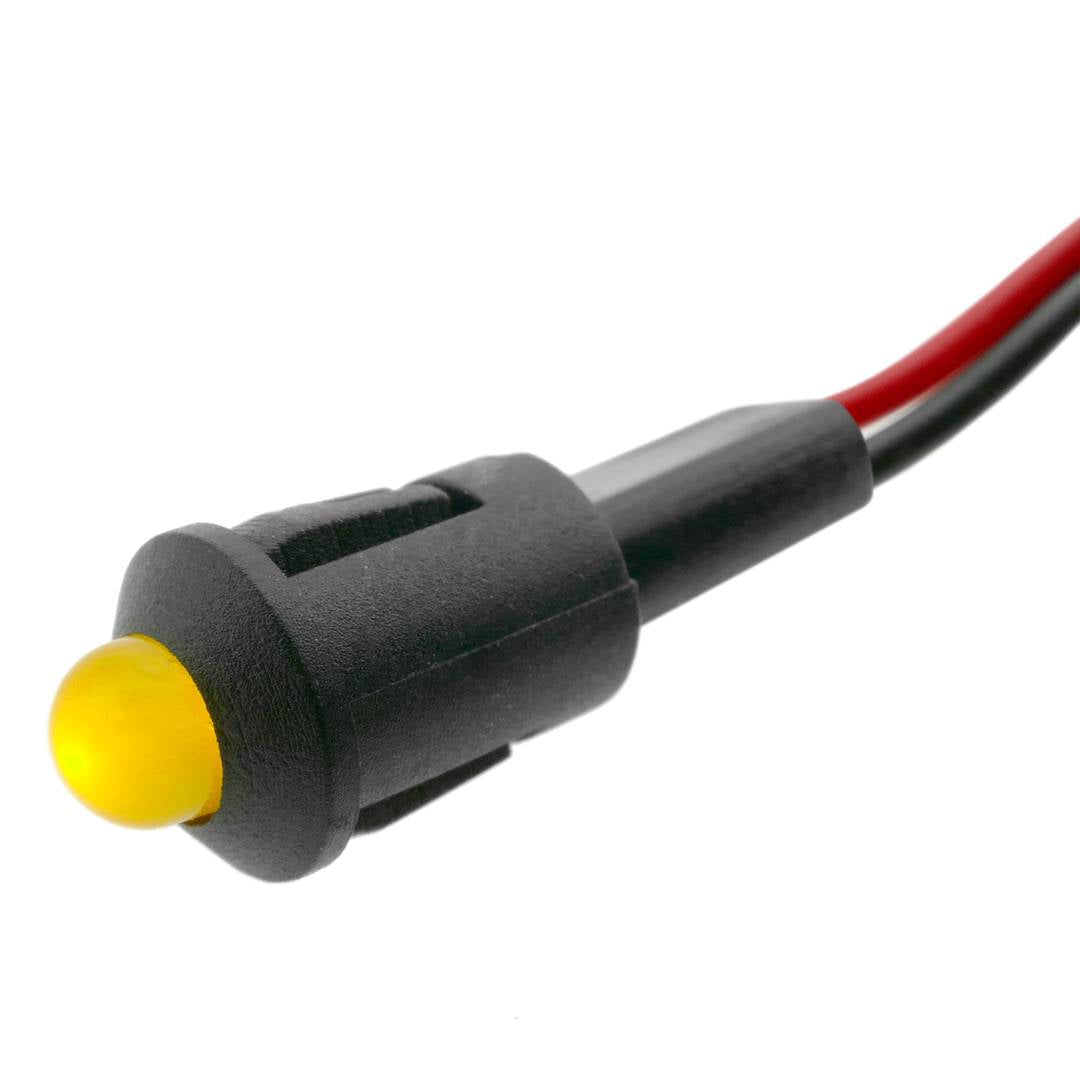 Luz LED piloto de 8mm 12VDC de color amarillo