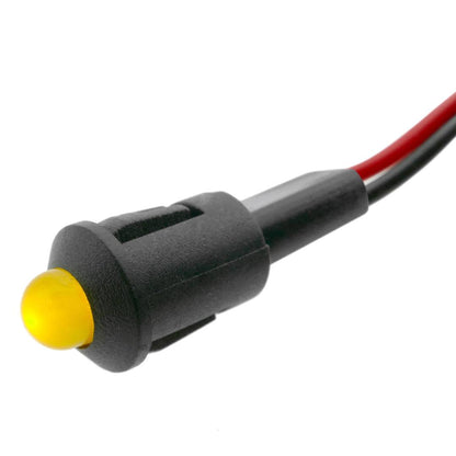 Luz LED piloto de 8mm 12VDC de color amarillo