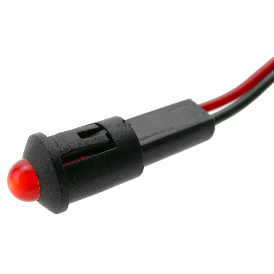 Luz LED piloto de 8mm 12VDC de color rojo