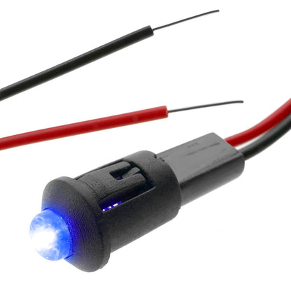 Luz LED piloto de 8mm 12VDC de color azul