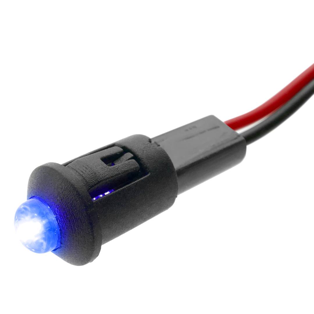 Luz LED piloto de 8mm 12VDC de color azul