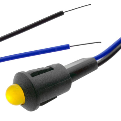 Luz LED piloto de 8mm 220VAC de color amarillo