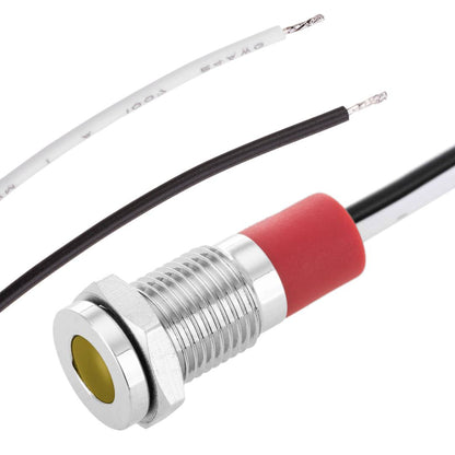 Luz LED Piloto de 8mm 12VDC para montaje en panel de color amarillo