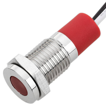 Luz LED Piloto de 8mm 12VDC para montaje en panel de color rojo