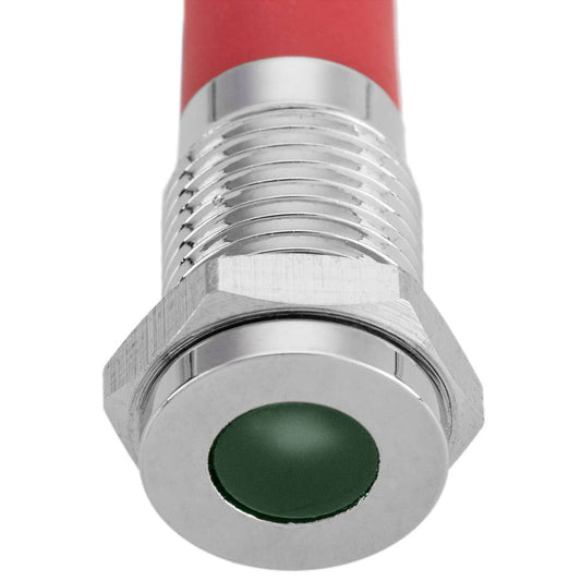 Luz LED Piloto de 8mm 12VDC para montaje en panel de color verde