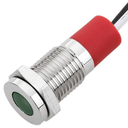 Luz LED Piloto de 8mm 12VDC para montaje en panel de color verde