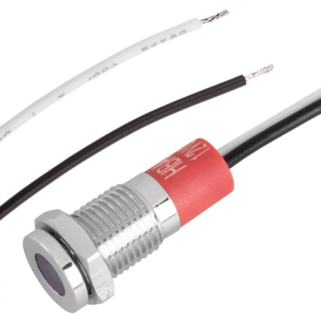 Luz LED Piloto de 8mm 12VDC para montaje en panel de color azul