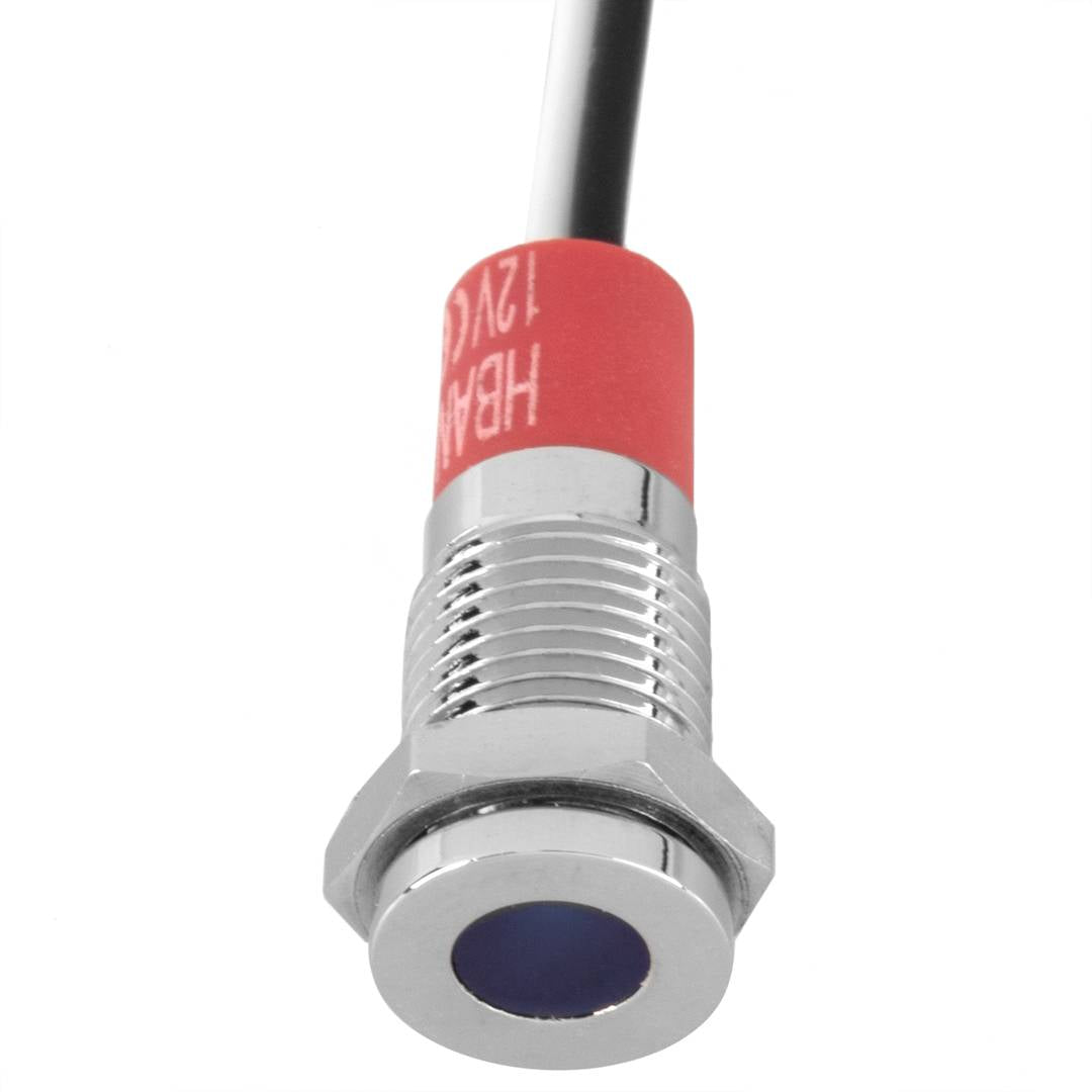 Luz LED Piloto de 8mm 12VDC para montaje en panel de color azul