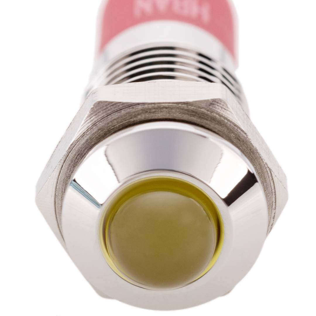 Luz LED Piloto de 8mm 220VAC para montaje en panel de color amarillo