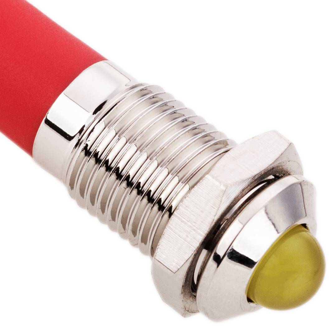Luz LED Piloto de 8mm 220VAC para montaje en panel de color amarillo