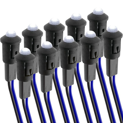Luz LED piloto de 8mm 220VAC de color blanco 10-pack