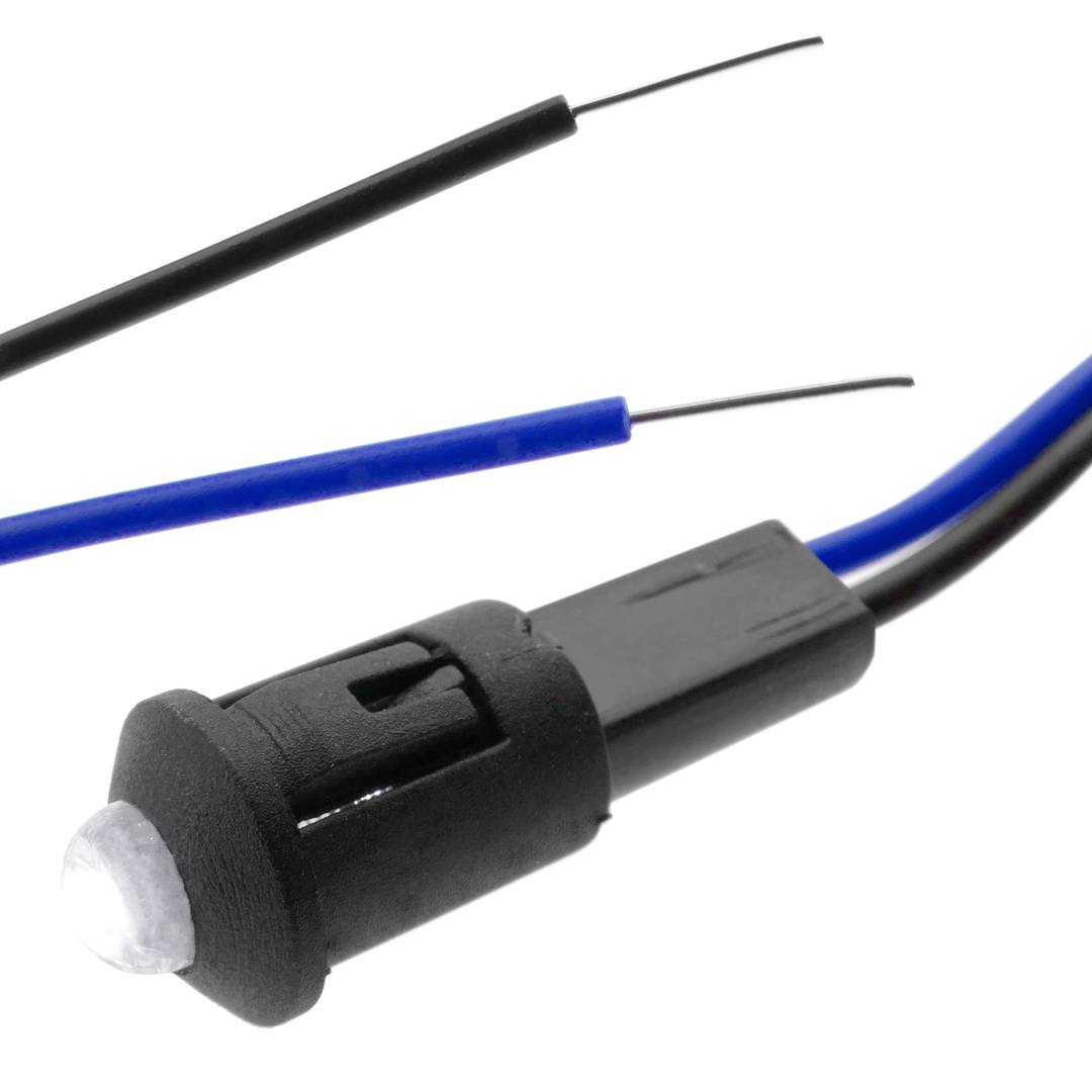Luz LED piloto de 8mm 220VAC de color blanco 10-pack
