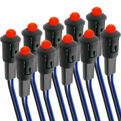 Luz LED piloto de 8mm 220VAC de color rojo 10-pack