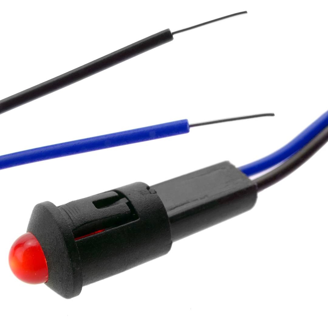 Luz LED piloto de 8mm 220VAC de color rojo 10-pack