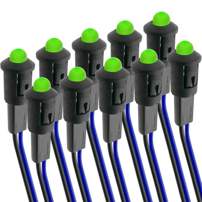 Luz LED piloto de 8mm 220VAC de color verde 10-pack