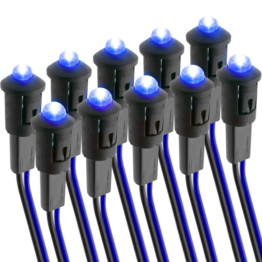 Luz LED piloto de 8mm 220VAC de color azul 10-pack