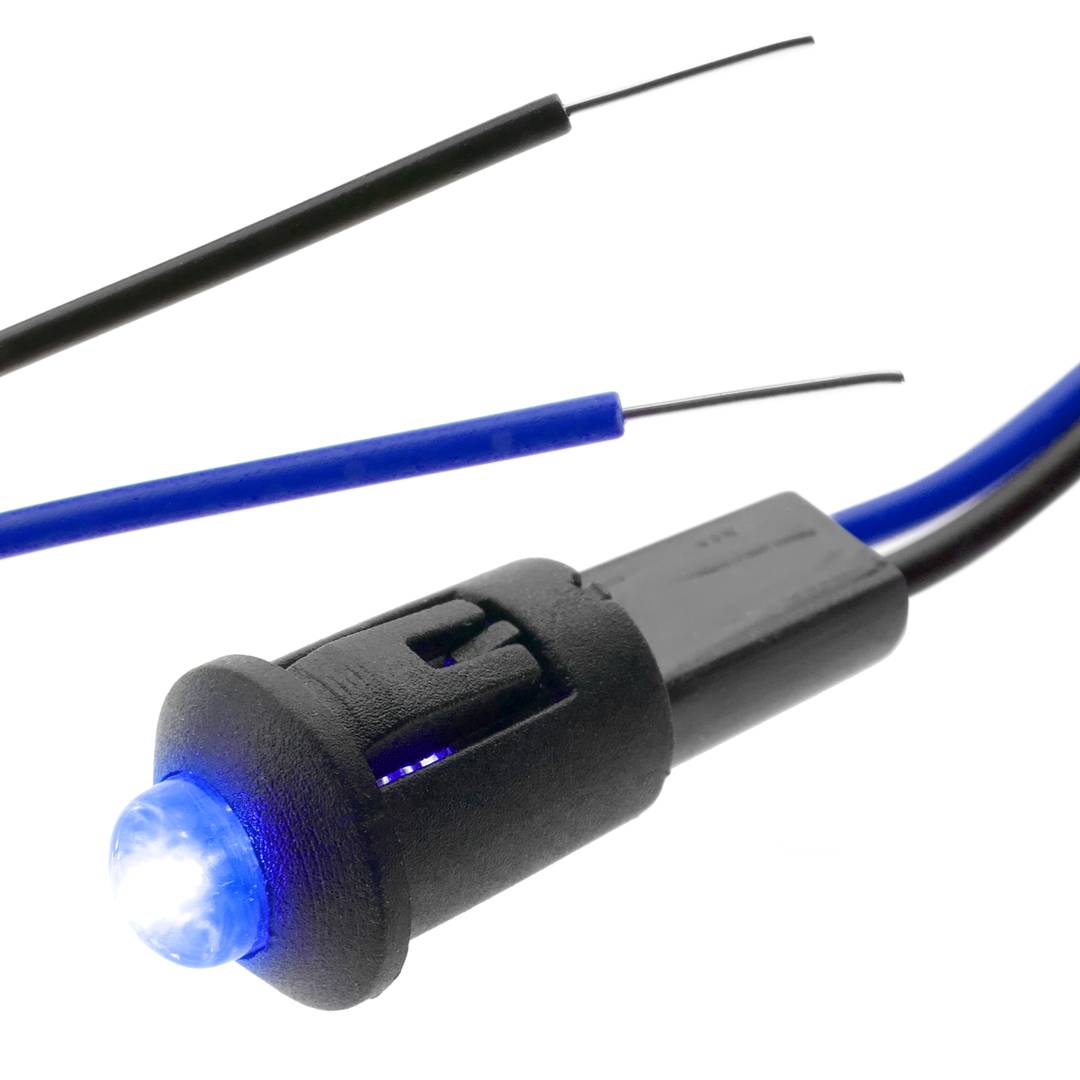 Luz LED piloto de 8mm 220VAC de color azul 10-pack