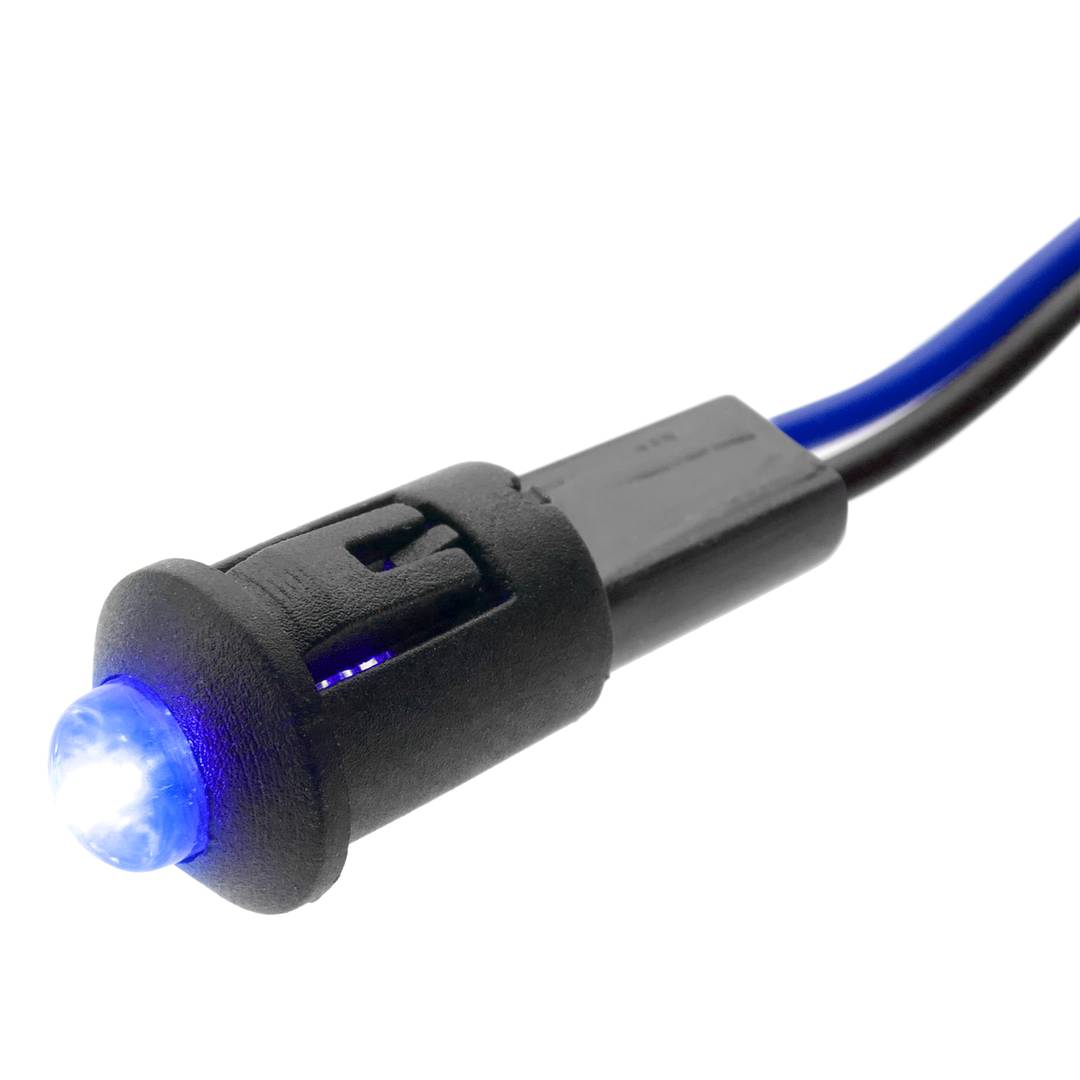 Luz LED piloto de 8mm 220VAC de color azul 10-pack
