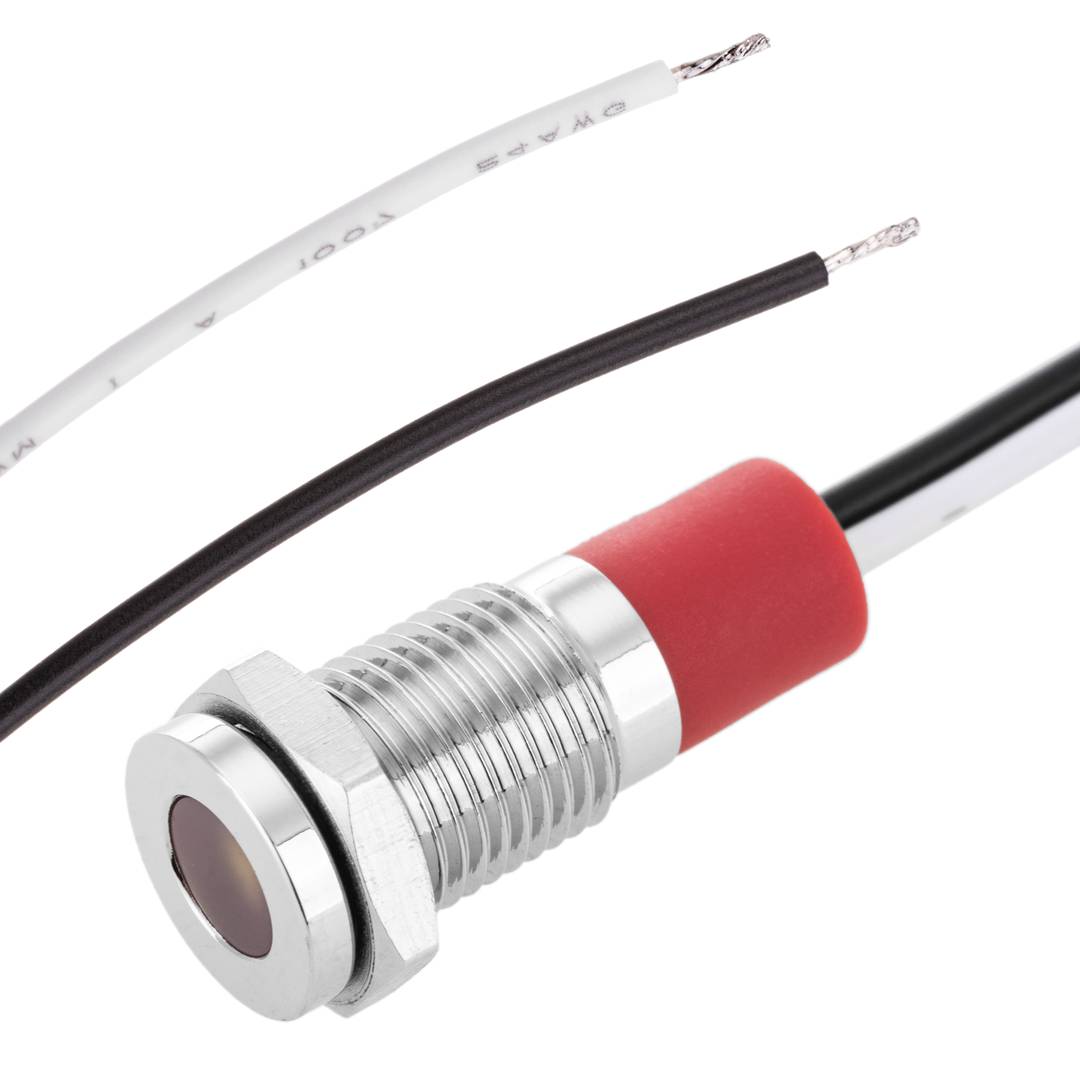 Luz LED Piloto de 8mm 12VDC para montaje en panel de color blanco 10 pack