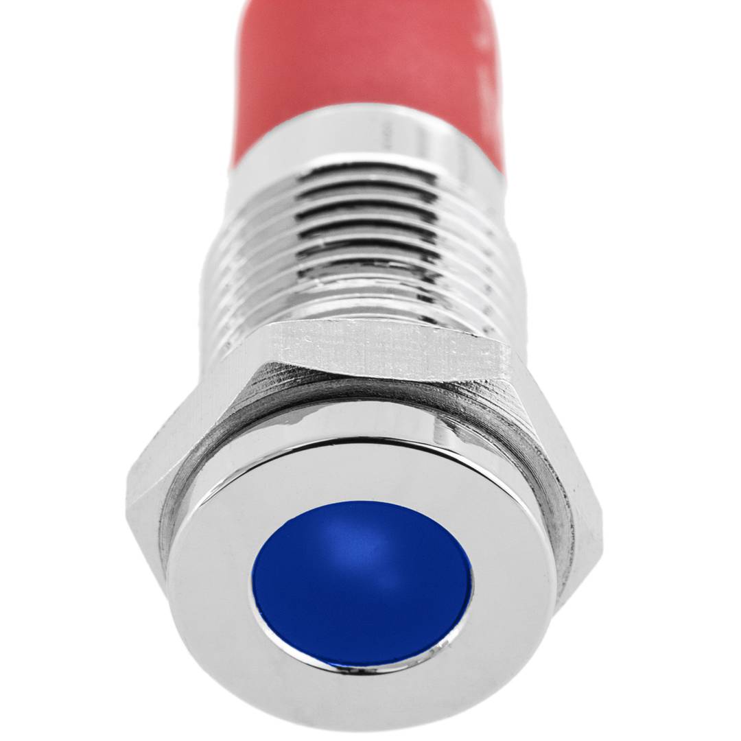 Luz LED Piloto de 8mm 12VDC para montaje en panel de color azul 10 pack