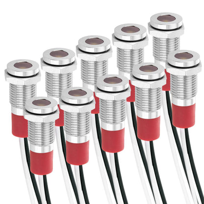Luz LED Piloto de 8mm 220VAC para montaje en panel de color blanco 10 pack