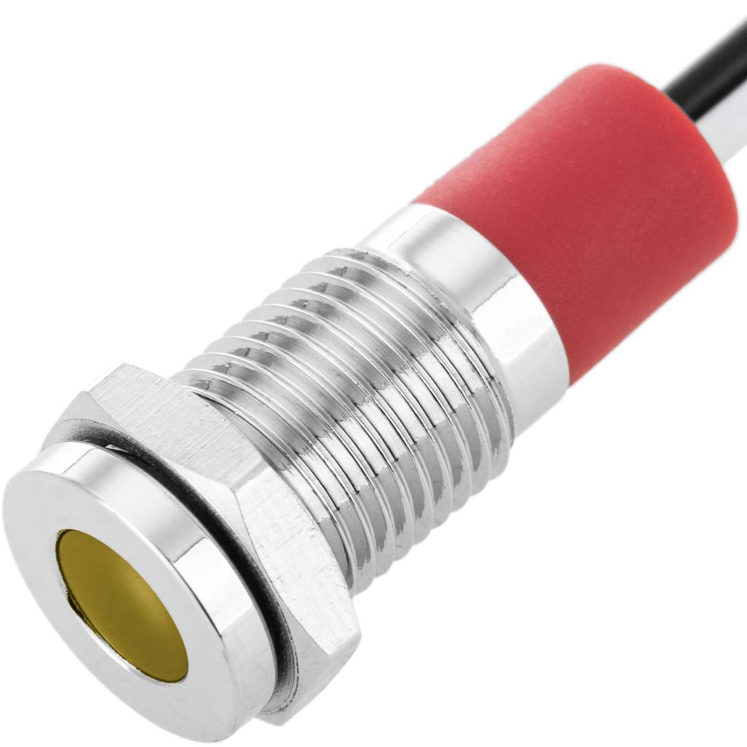 Luz LED Piloto de 8mm 220VAC para montaje en panel de color amarillo 10 pack