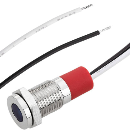 Luz LED Piloto de 8mm 220VAC para montaje en panel de color azul 10 pack