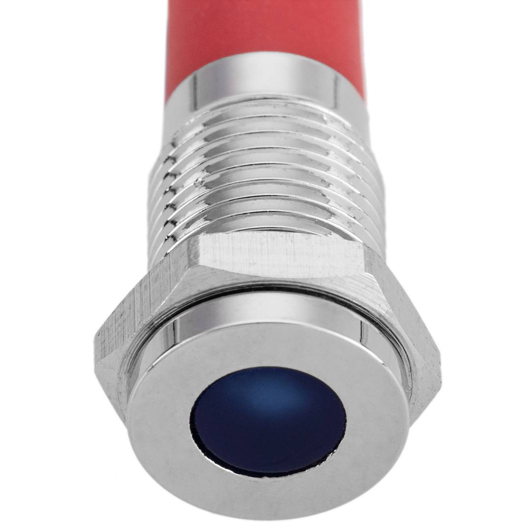 Luz LED Piloto de 8mm 220VAC para montaje en panel de color azul 10 pack