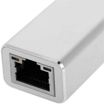 Conversor de USB 3.0 a 3xUSB 3.0 y Ethernet RJ45 color plata