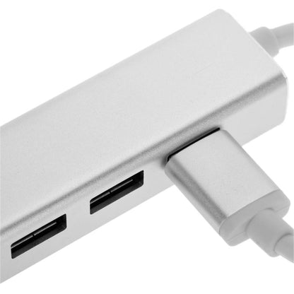 Conversor de USB 3.0 a 3xUSB 3.0 y Ethernet RJ45 color plata