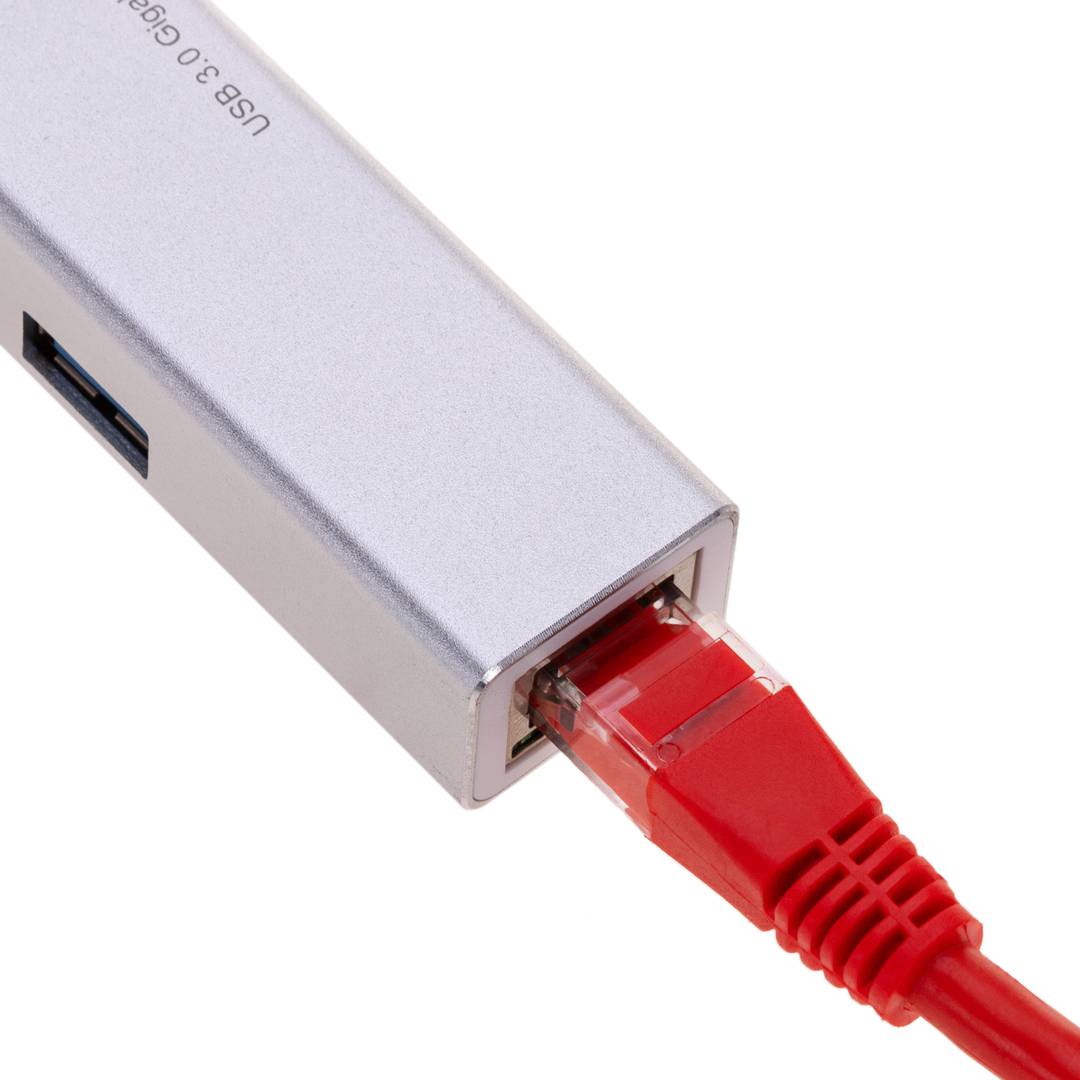 Adaptador USB 3.0 tipo C a RJ45 Gigabit Ethernet con hub 3 puertos USB tipo A