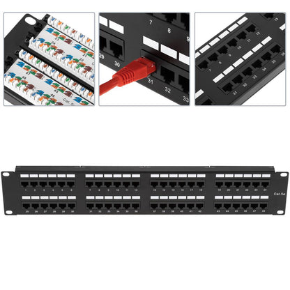 Patch panel de 48 RJ45 Cat.5e UTP 2U negro