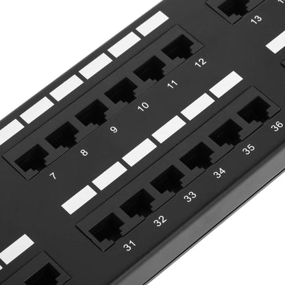 Patch panel de 48 RJ45 Cat.5e UTP 2U negro